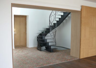 Escalier double quart tournant particulier sur-mesure